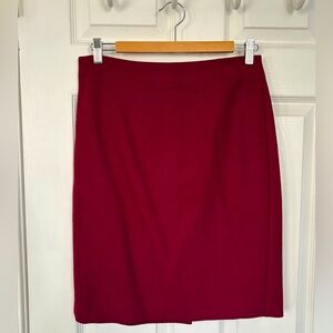 J Crew Wool Pencil Skirt in Burgundy